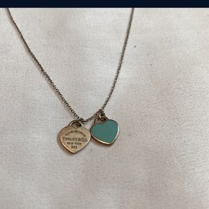Tiffany blue double heart pendant